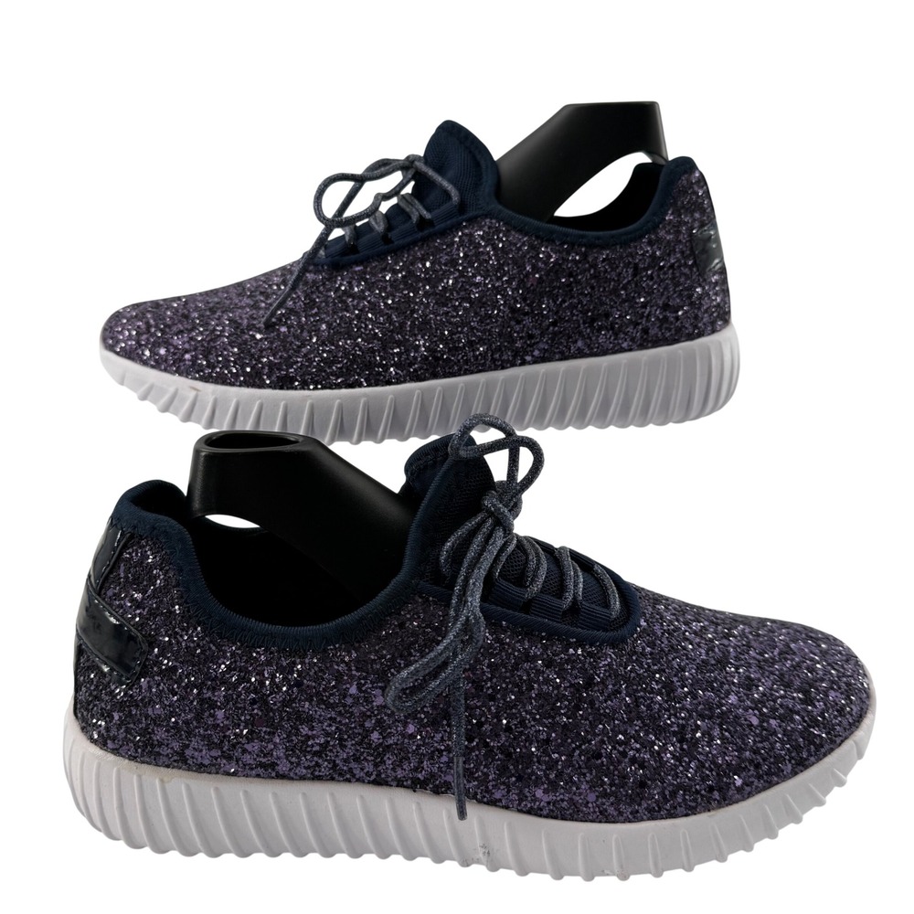 Forever 8 Sneakers Glitter Lace Up Low Top Fashion Trainers Y2K Glam Sparklecore